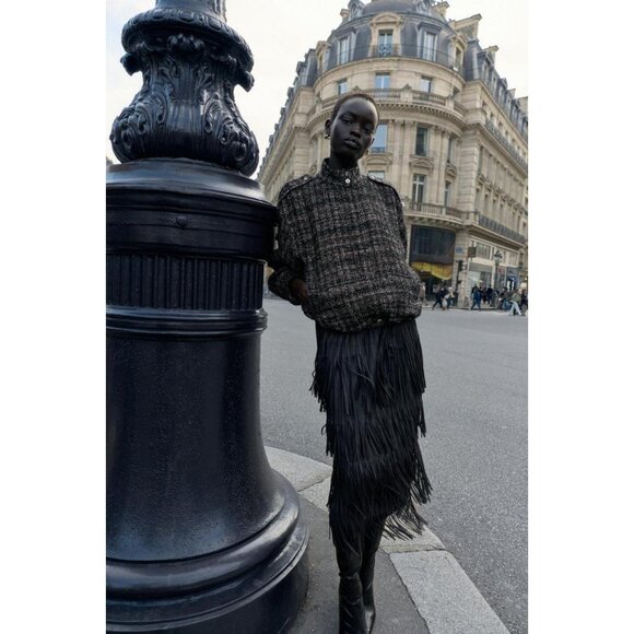 ZARA FRINGED MIDI SKIRT - Picture 2 of 8